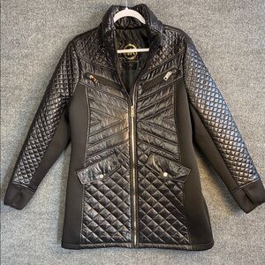 Michael Kors Black Quilted Puffer Jacket No Hood Large Near New